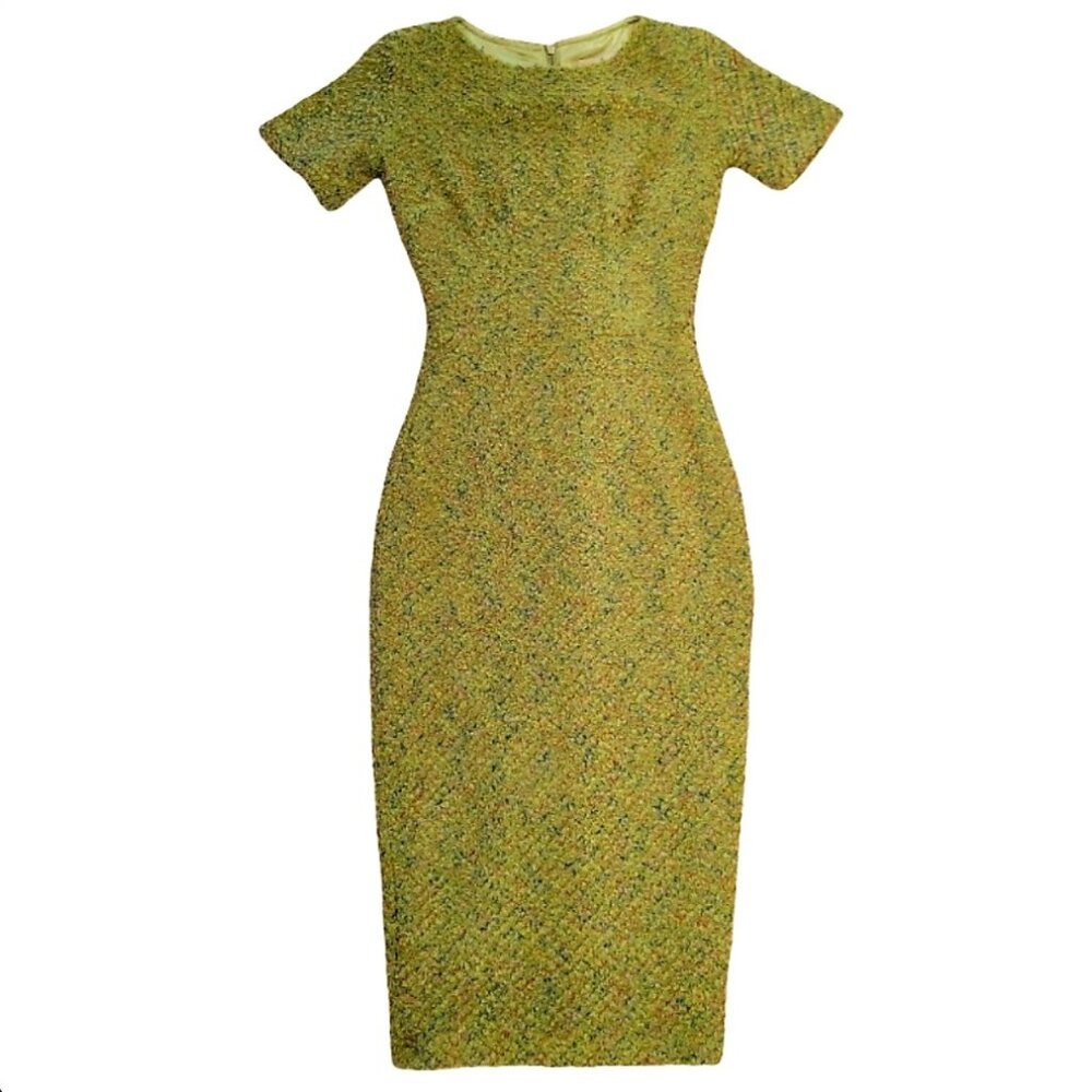 Retro 1950s Elegant Tweed Wiggle Dress – Bettie Page by Tatyana